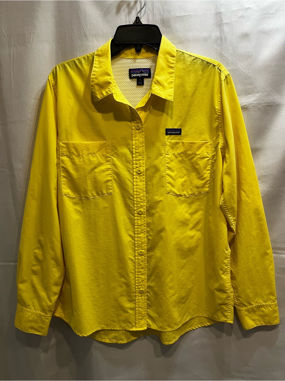 Patagonia Anchor Bay Long Sleeve Button Down Shirt Yellow Size L